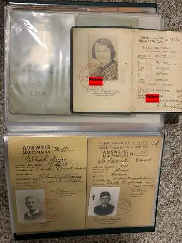 Collection de 550 cartes d'identité du gouvernement général GG 1939-1945