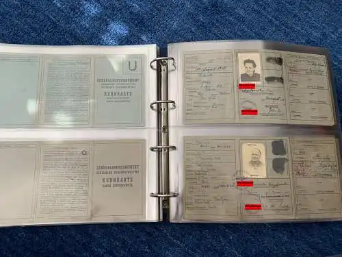 Sammlung von 346 Kennkarten aus dem Generalgouvernement GG 1939-1945