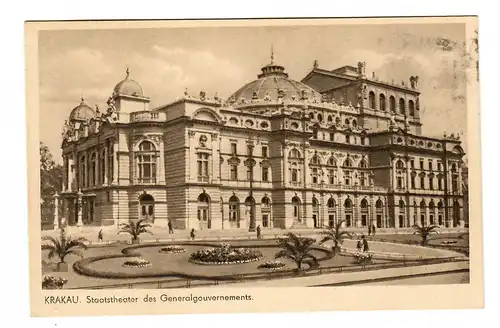GG: AK Krakau: Staatstheater des Generalgouvernements 1942 nach Sudetengau