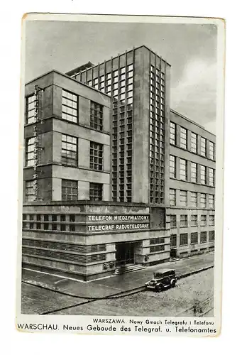GG: AK Varsovie - Nouveau bâtiment du Telegraphe et de l'Office des Télécommunications