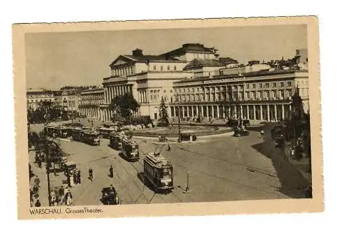 GG: AK Warschau - Grosses Theater, ungebraucht, ca. 1942