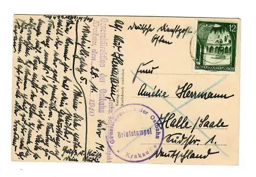 GG: AK Krakau: Barbakan und Reichskreditkasse, 1940