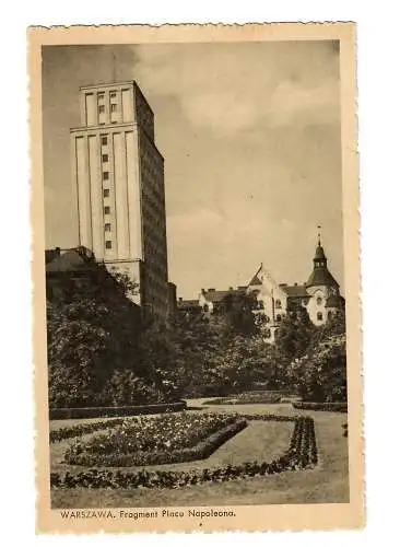 GG: AK Warschau: Platz Napoleon, Feldpost 1940