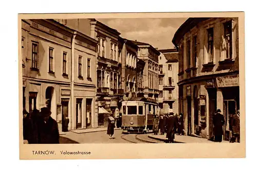 GG: AK Tarnow: Valowastrasse mit Straßenbahn, 1940 nach Berlin