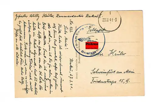 GG: AK Krakau: Regierungsgebäude, Feldpost 1941