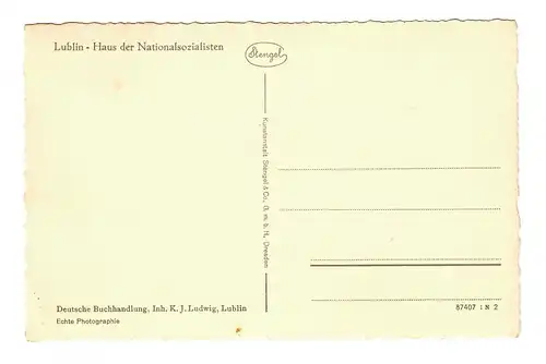 GG: AK Lublin: Haus der Nationalsozialisten, seltene Ansichtskarte