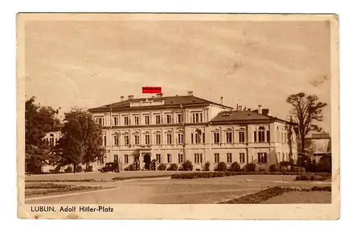 GG: AK Lublin: AH Platz als Feldpost 1941 von der Krankenhausstation