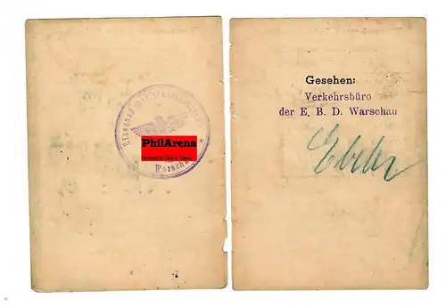 GG: carte d'identité W.K.D. Varsovie 1939-1941, Pole au conseil de surveillance Varsovie