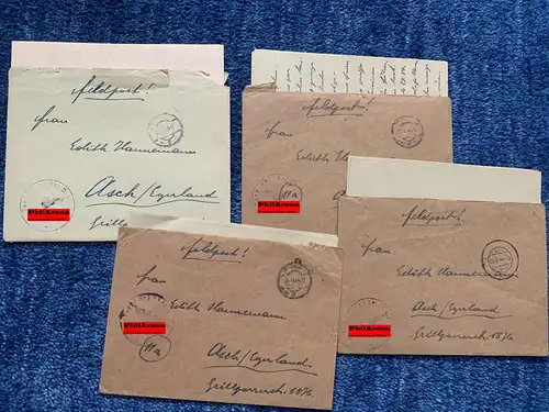 Gouvernement général GG:4x Lettres avec contenu: Unités étrangères dans la Wehrmacht
