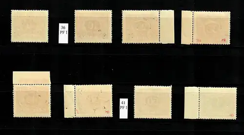 Rumburg: MiNr. 36-43, postfrisch, ** mit PF 36I, 41I