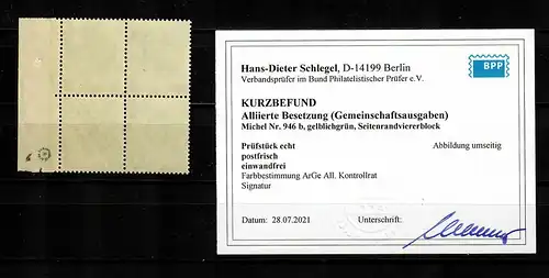 Instrumentation alliée: Min. 946 b, Quadruple, post-frais, **, BPP résultats