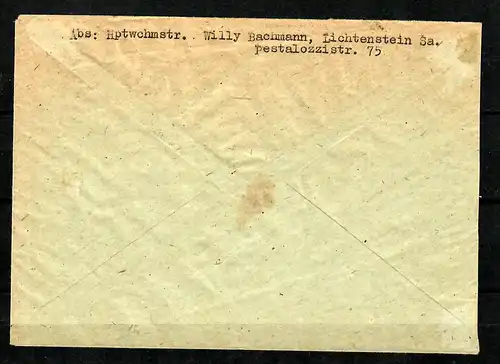 Cercle de Glauchau: Lettre Min. 37 de Lichtenstein/Saxes selon Hohenstein