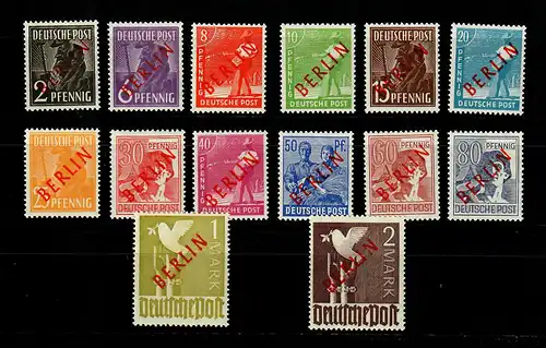 Berlin 1949: MiNr. 21-34, postfrisch, **, BPP Attest