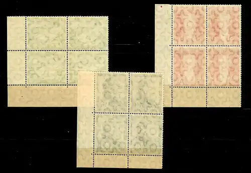 BiZone: MiNr. 108-110, postfrisch, **, VE4, Ecke rechts unten