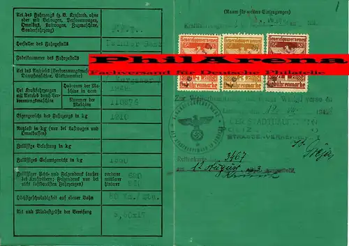 GG: permis de conduire de voiture Daimler Benz, 1943