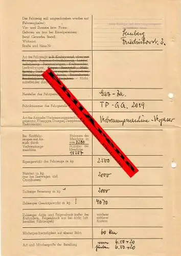 Generalgouvernement GG: Antrag Umschreibung KFZ, Lemberg 1943, GAZ