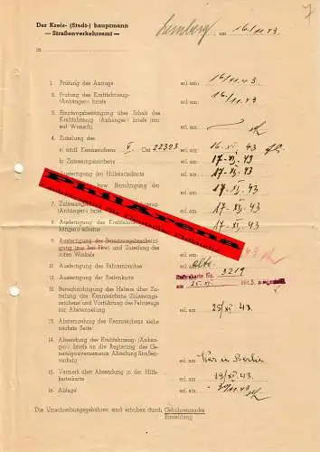 Generalgouvernement GG: Antrag Umschreibung KFZ, Lemberg 1943, GAZ