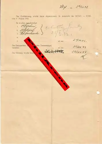 Generalgouvernement GG: Antrag Umschreibung KFZ, Lemberg 1943, GAZ