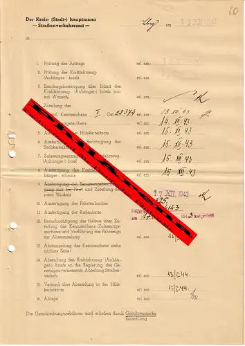 Generalgouvernement GG: Antrag Umschreibung LKW GAZ-AA, Lemberg 1943