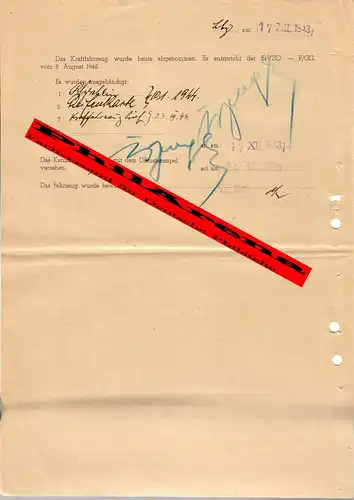 Generalgouvernement GG: Antrag Umschreibung LKW GAZ-AA, Lemberg 1943