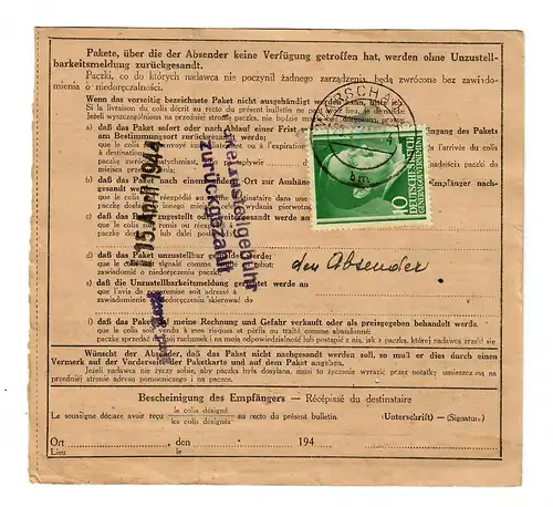 Generalgouvernement GG: Ausland Paketkarte Warschau an KZ Mauthausen, 1944