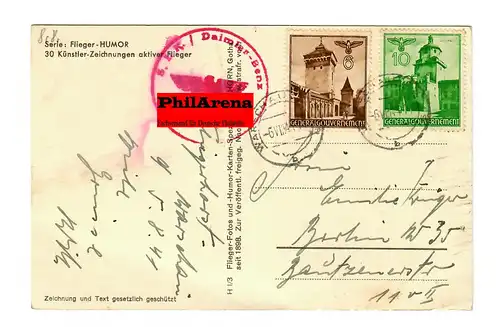 Generalgouvernement GG: Postkarte mit Spruch, Warschau 1941 - Daimler Benz