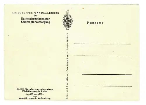 Generalgouvernement GG: Postkarte der NS-Kriegsopferversorgung; Motiv aus Polen