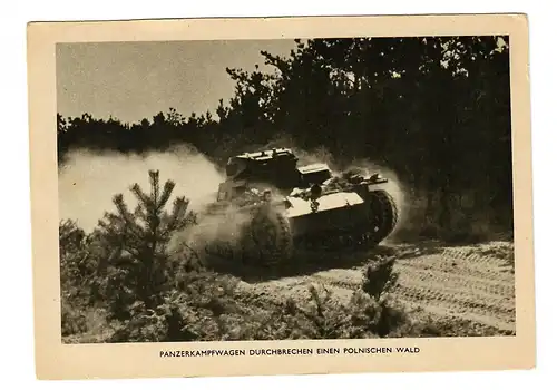 Generalgouvernement GG: Postkarte Panzerkampfwagen, Polen