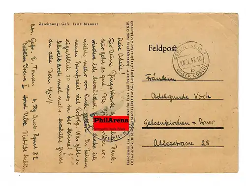 Generalgouvernement GG: Postkarte: Feldpost Deblin Irena 1942