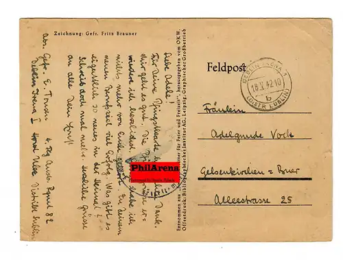 Gouvernement général GG: Carte postale: Feldpost Deblin Irena 1942