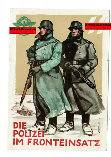 Generalgouvernement GG: Postkarte zum Tag der Deutschen Polizei 1942