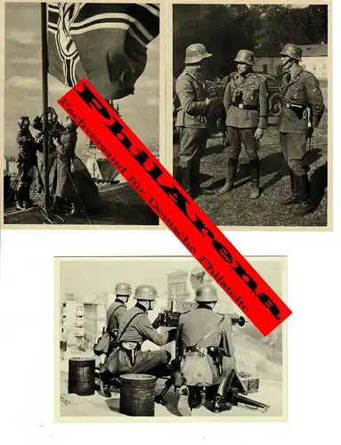 Gouvernement général GG: 6 cartes postales de la police en Pologne, très rare 1939/40