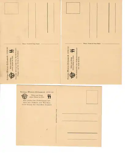 Gouvernement général GG: 6 cartes postales de la police en Pologne, très rare 1939/40