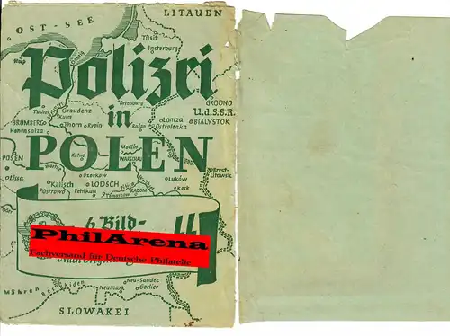 Gouvernement général GG: 6 cartes postales de la police en Pologne, très rare 1939/40