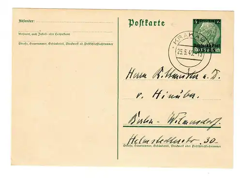 Gouvernement général GG: Affaire P1 II de Cracovie 1940 à Berlin