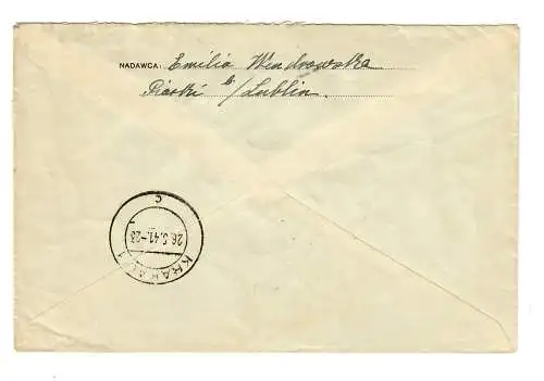 Generalgouvernement GG: Ganzsache U1 als Eilbogen von Lublin nach Krakau 1941