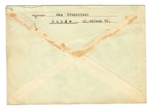 Generalgouvernement GG: Ganzsachen Umschlag U2/02: Lukow- Krakau 1943 an Pionier
