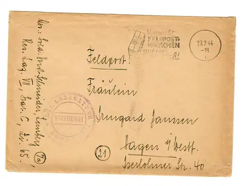 Generalgouvernement GG Seltener Werbestempel: Feldpost-Hagen, BPP Attest 1944