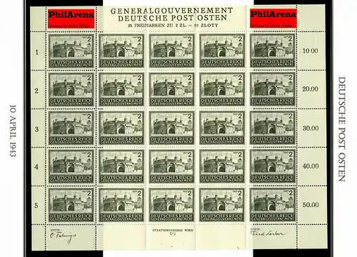 Gouvernement général GG: feuille numéro 113, secteur I/2, frais de port.