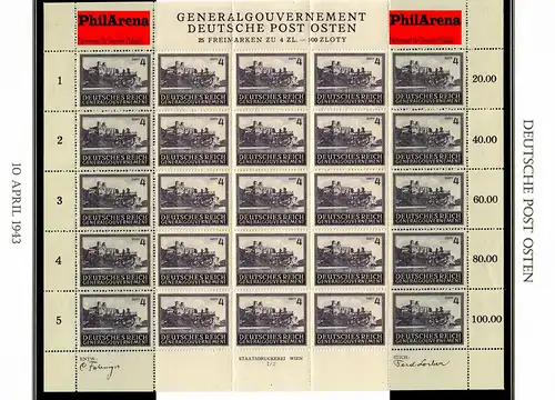 Generalgouvernement GG: Bogen MiNr. 113-116, Sektor I/2, postfrisch. komplett