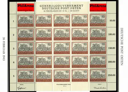 Generalgouvernement GG: Bogen MiNr. 113-116, Sektor I/2, postfrisch. komplett