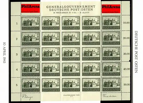 Gouvernement général GG: feuille numéro 113-116, secteur I/3, frais de port. complet