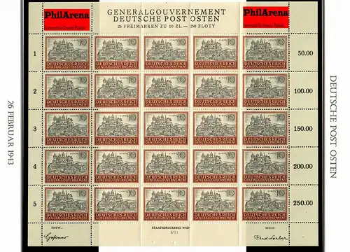 Generalgouvernement GG: Bogen MiNr. 113-116, Sektor I/3, postfrisch. komplett