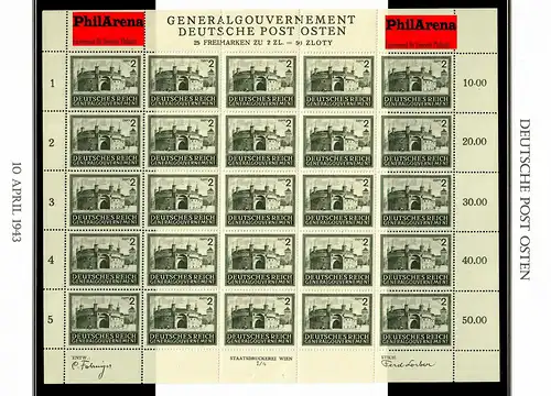 Gouvernement général GG: feuille numéro 113-116, secteur I/4, frais de port. complet