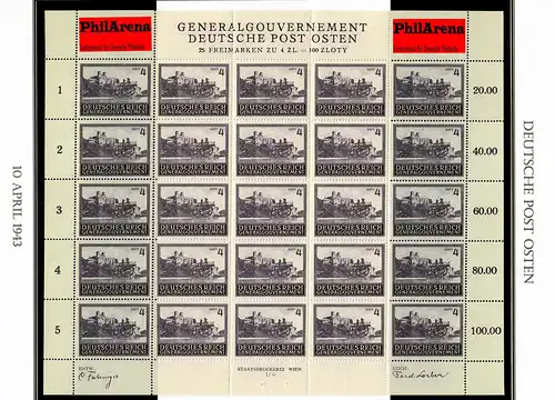 Generalgouvernement GG: Bogen MiNr. 113-116, Sektor I/4, postfrisch. komplett