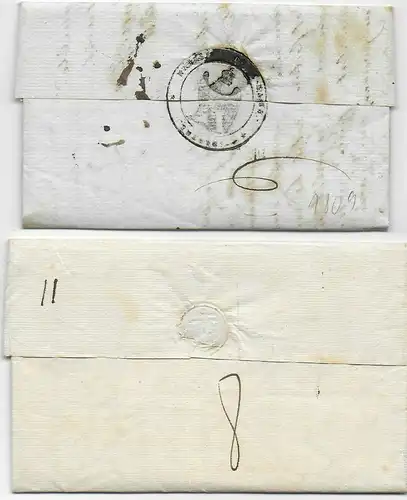 France: 2x Lettres: 1827 Bordeaux, 1809 Le Mans à Cognac