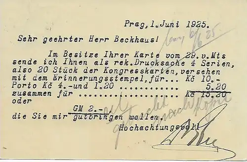 Prague 1925: Congrès olympique sur la carte de Berlin