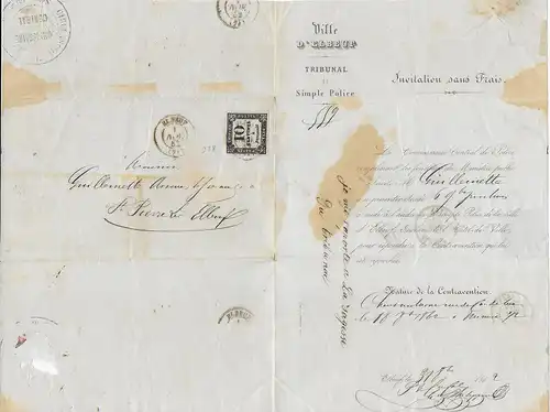 France: 1862: Ville D'Elbeuf, Tribunal de Simple Police