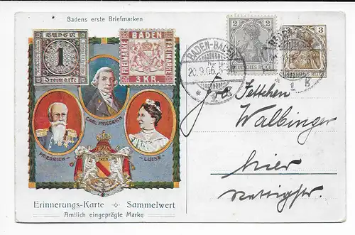 DR: Ganzsache Baden-Baden 1926: 100 Jahre Grossherzogtum Baden: PP14