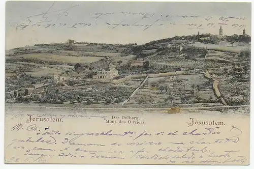 Jerusalem: Ansichtskarte 1900 von Florenz nach Bergün